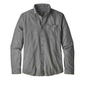Patagonia Gray Pima Cotton Button Down Long Sleeved Vjosa River Shirt XL
